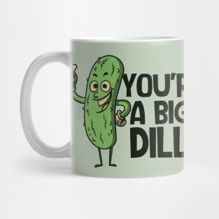 Funny Retro Pickle Cartoon // You're a Big Dill! Mug